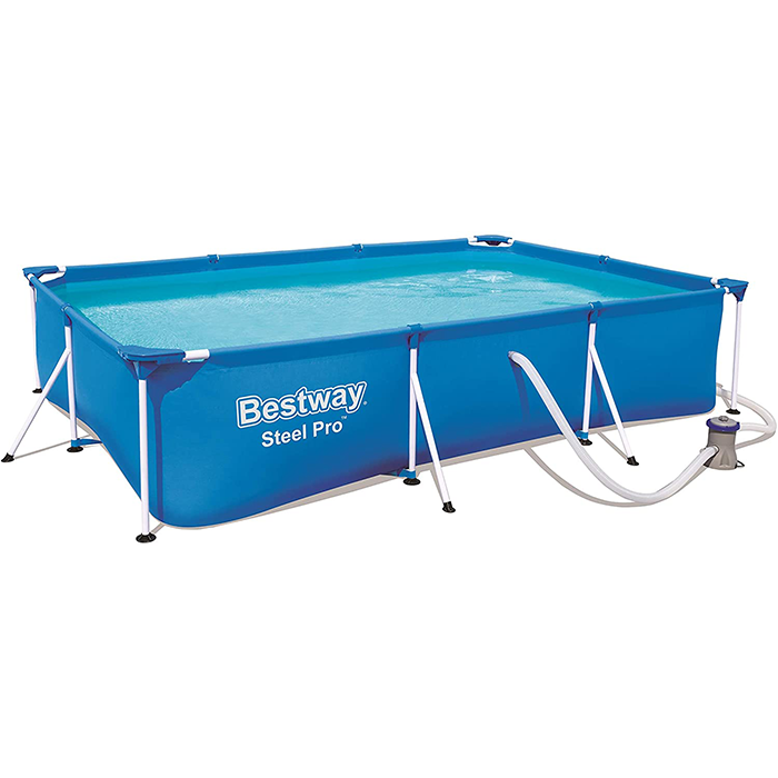 Bestway 9ft 10” Rectangular Above Ground Steel Pro Swimming Pool Set