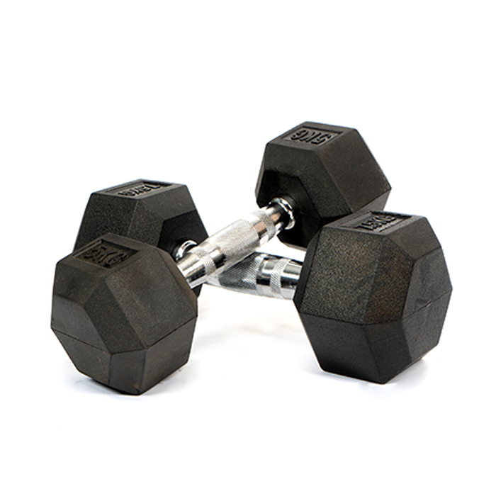 Ironman Rubber Coated Hex 5kg Dumbbell Pair