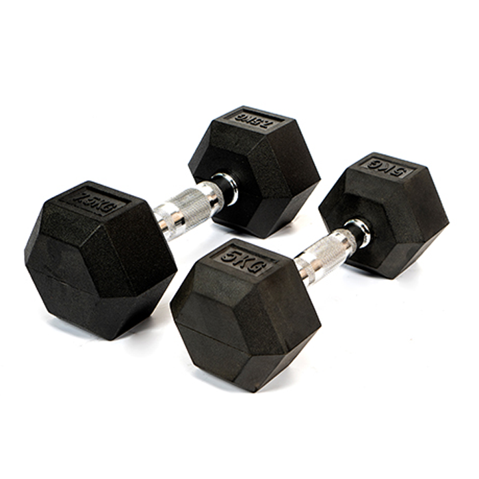 Ironman Rubber Coated Hex 10kg Dumbbell Pair