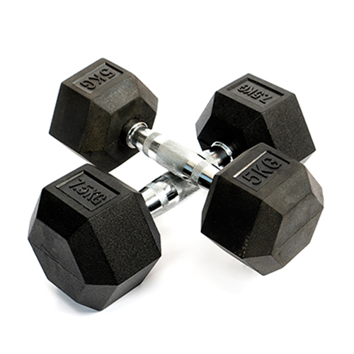 Ironman Rubber Coated Hex 10kg Dumbbell Pair