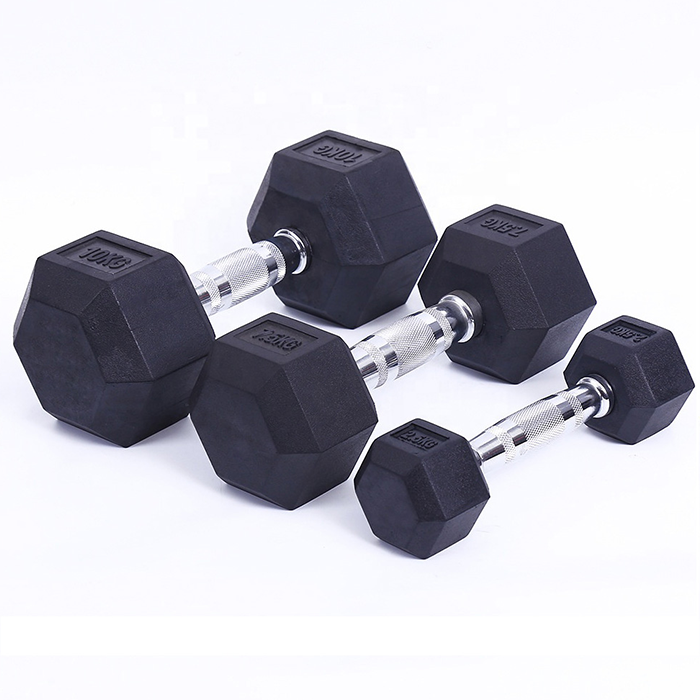 Ironman Rubber Coated Hex 5kg Dumbbell Pair