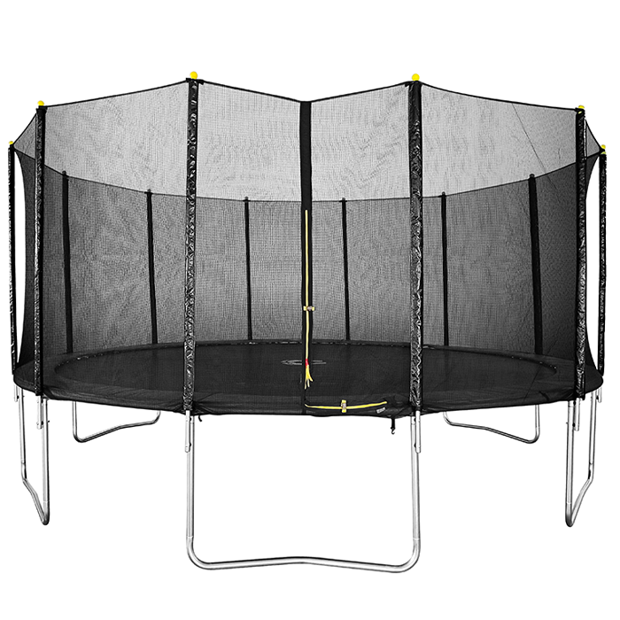 16ft Black Trampoline with Safety Enclosure