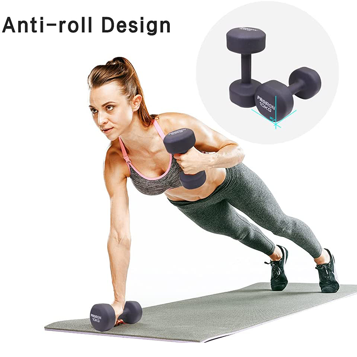 PROIRON Neoprene Coated 10kg Dumbbells