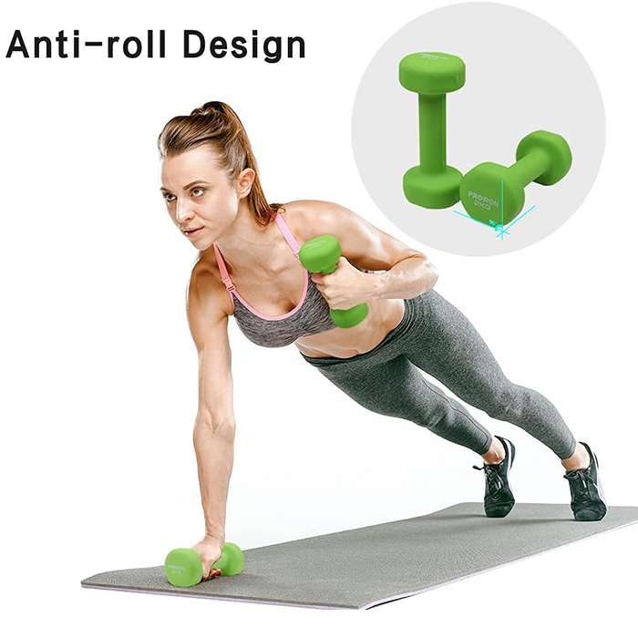 PROIRON Neoprene Coated 2kg Dumbbells