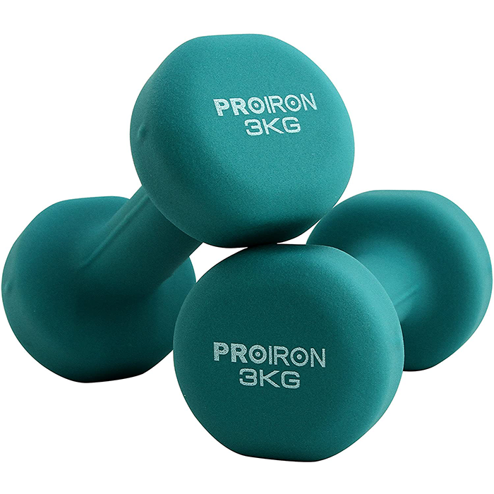 PROIRON Neoprene Coated 3kg Dumbbells