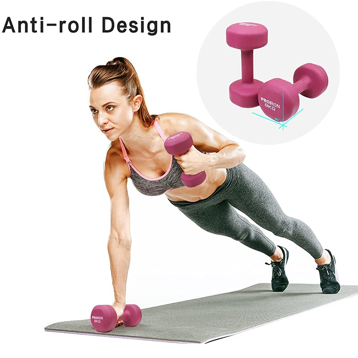PROIRON Neoprene Coated 8kg Dumbbells
