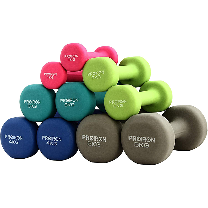 PROIRON Neoprene Coated 8kg Dumbbells