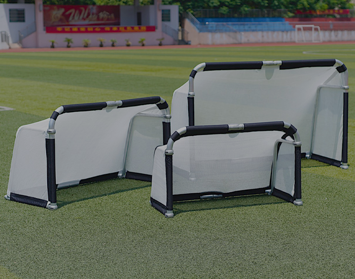 Hillman 6ft x 4ft Aluminium Folding Football Goals - 2 Pack