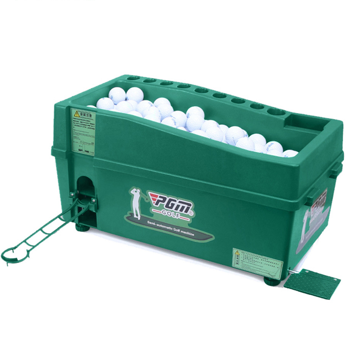 Hillman PGM Semi-Automatic Golf Ball Dispenser and Artificial Turf Large Practice Mat with Rubber Tee Package