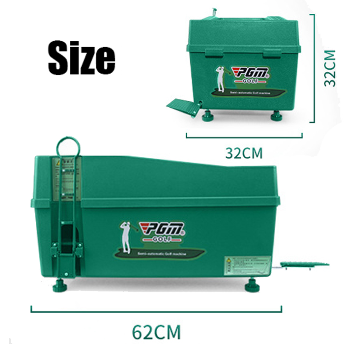 Hillman PGM Semi-Automatic Golf Ball Dispenser and Artificial Turf Large Practice Mat with Rubber Tee Package