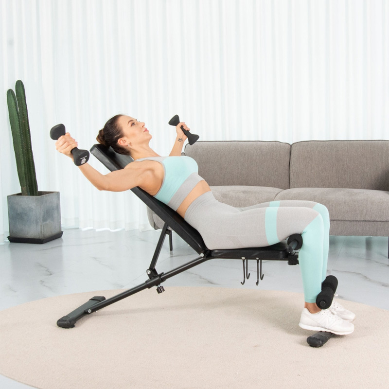 BodyTrain Adjustable Squat Rack Barbell Stands & Foldable Adjustable Weight Bench Package