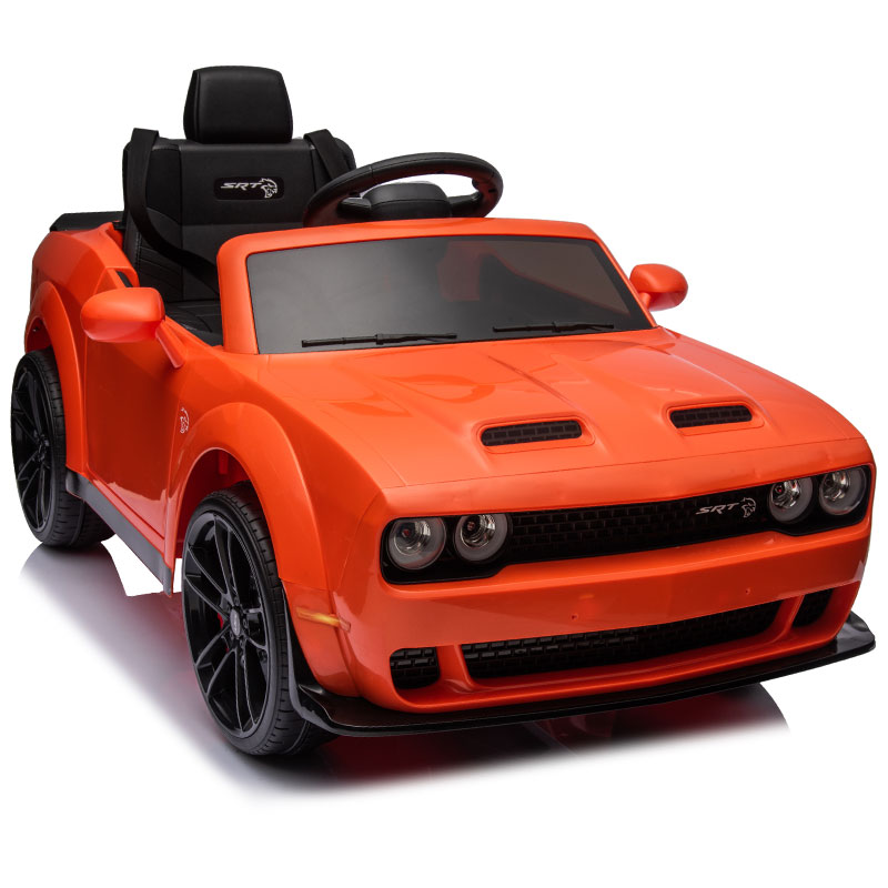 Kids Electric Ride On 12V Dodge Challenger Orange