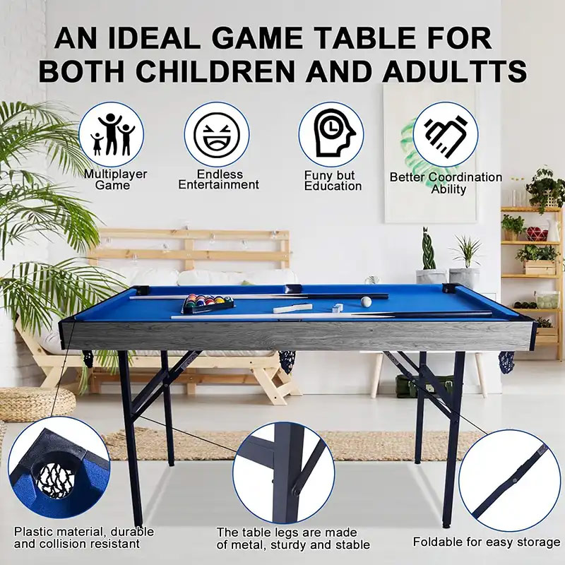 Walker & Simpson 4.5ft 5in1 Multi-Games Table with Folding Legs