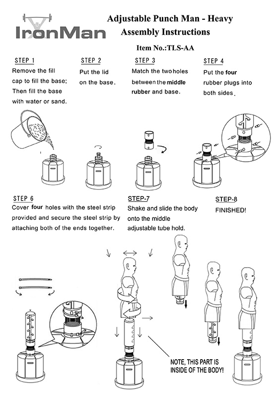IronMan Free Standing Adjustable Height Punch Bag Sparring Dummy Man