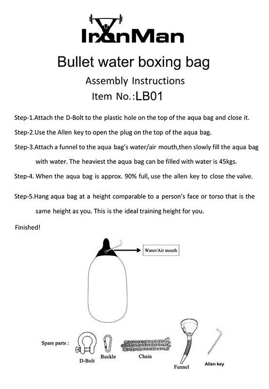 Ironman Ultimate Aqua Punching Bag Black