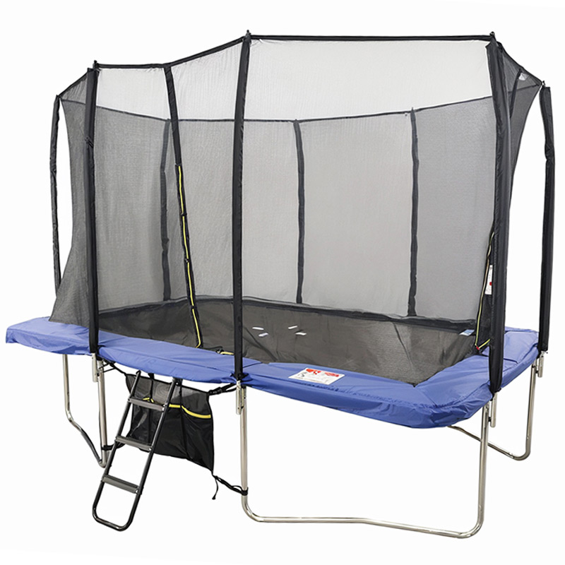Big Air Extreme 8x12ft Rectangular Trampoline with Safety Enclosure Blue – Free Ladder & Shoe Tidy