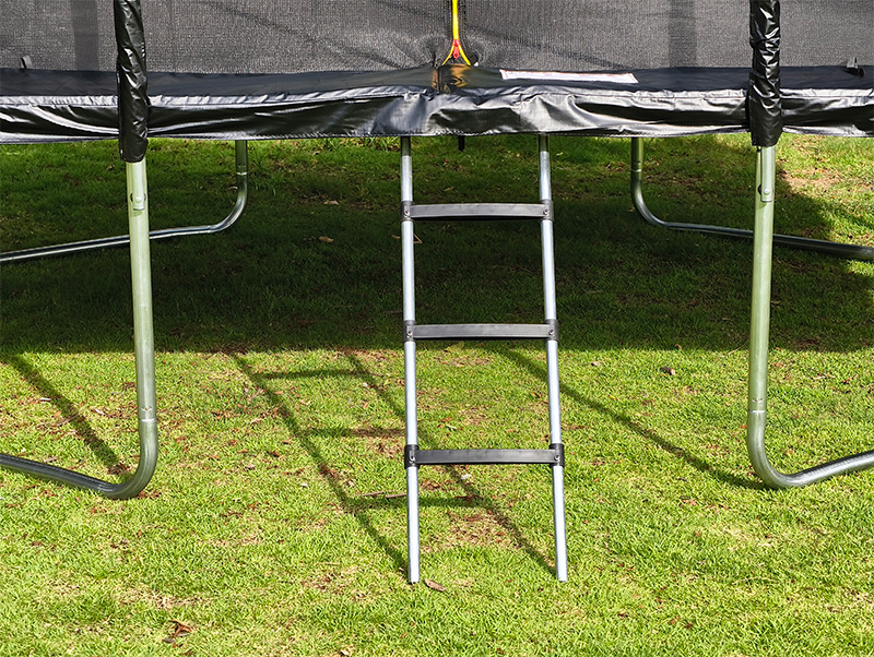 5x7ft Rectangular Trampoline with Safety Enclosure Black FREE Ladder & Basketball Game