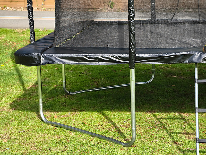 8x12ft Rectangular Trampoline with Safety Enclosure Black FREE Ladder & Basketball Game