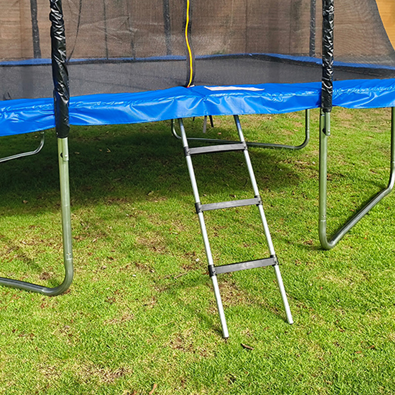 7x 9ft Rectangular Trampoline with Safety Enclosure Blue FREE Ladder & Basketball Game