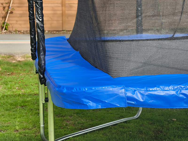 7x 9ft Rectangular Trampoline with Safety Enclosure Blue FREE Ladder & Basketball Game