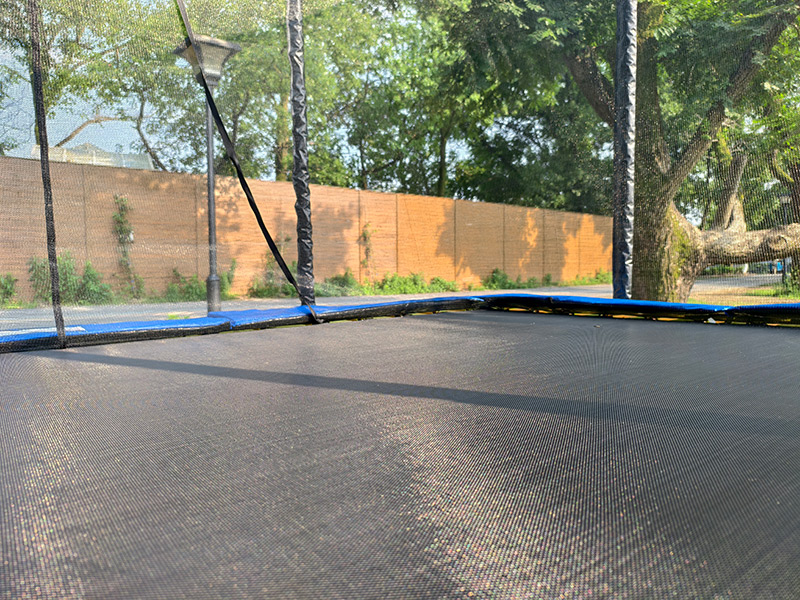 7x 9ft Rectangular Trampoline with Safety Enclosure Blue FREE Ladder & Basketball Game