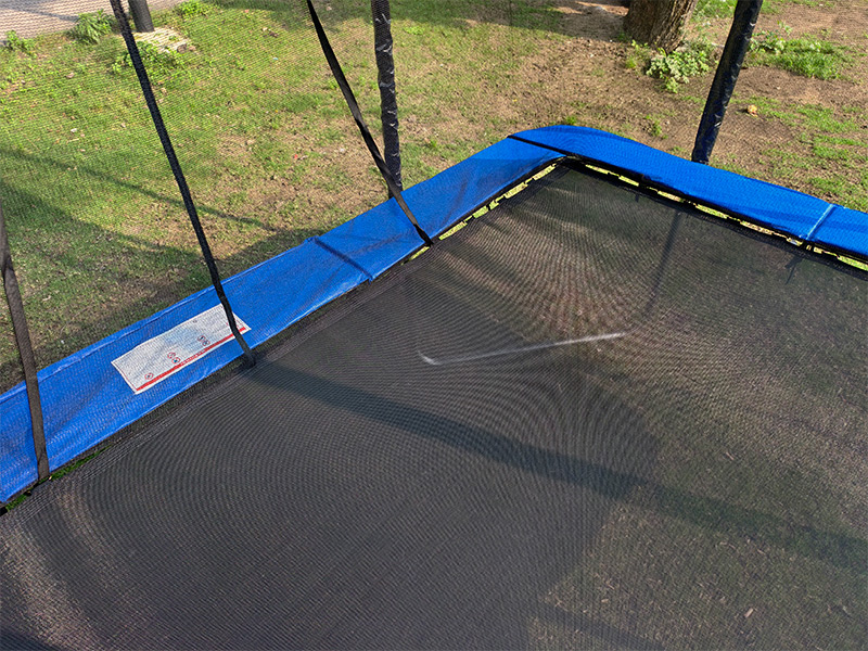7x 9ft Rectangular Trampoline with Safety Enclosure Blue FREE Ladder & Basketball Game