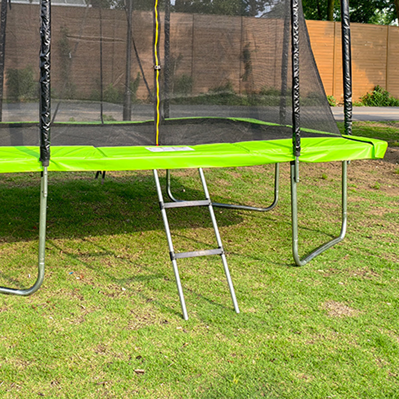 7x 9ft Rectangular Trampoline with Safety Enclosure Green FREE Ladder & Basketball Game
