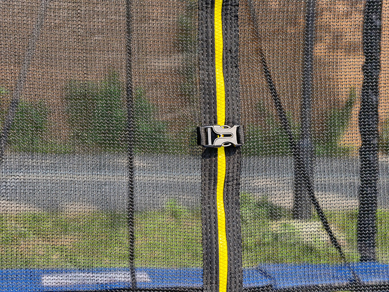 7x 9ft Rectangular Trampoline with Safety Enclosure Blue FREE Ladder & Basketball Game