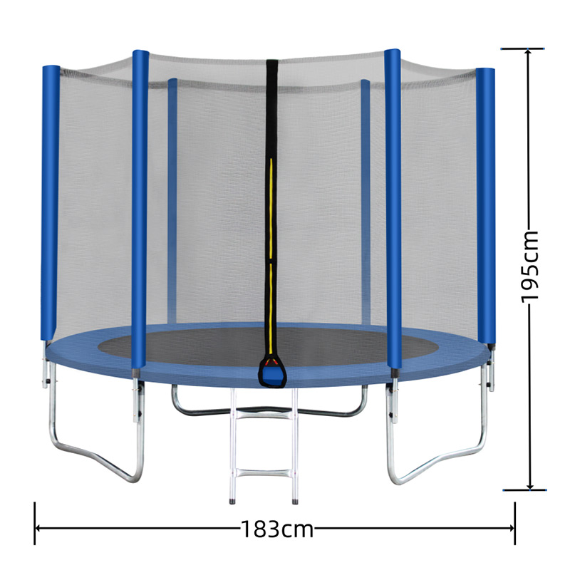 Neo 6ft Trampoline with Enclosure Free Shoe Tidy & Ladder – Blue