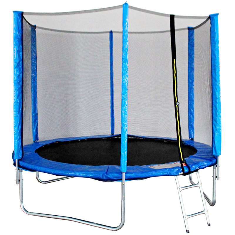 Neo 6ft Trampoline with Enclosure Free Shoe Tidy & Ladder – Blue