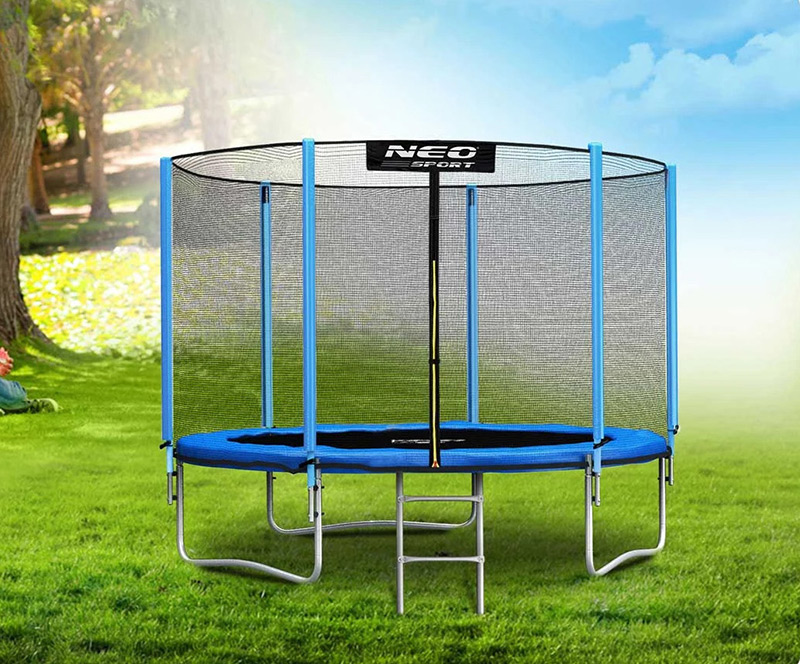 Neo 6ft Trampoline with Enclosure Free Shoe Tidy & Ladder – Blue