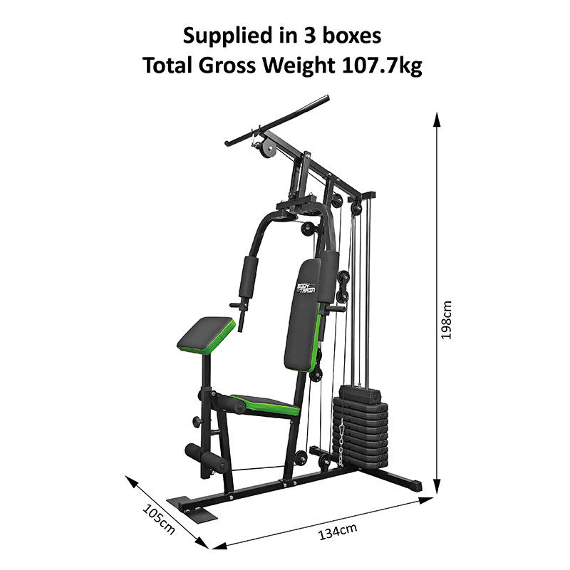 BodyTrain HG-1070B Single Station Home Multi Gym with 45kg Weight Stack