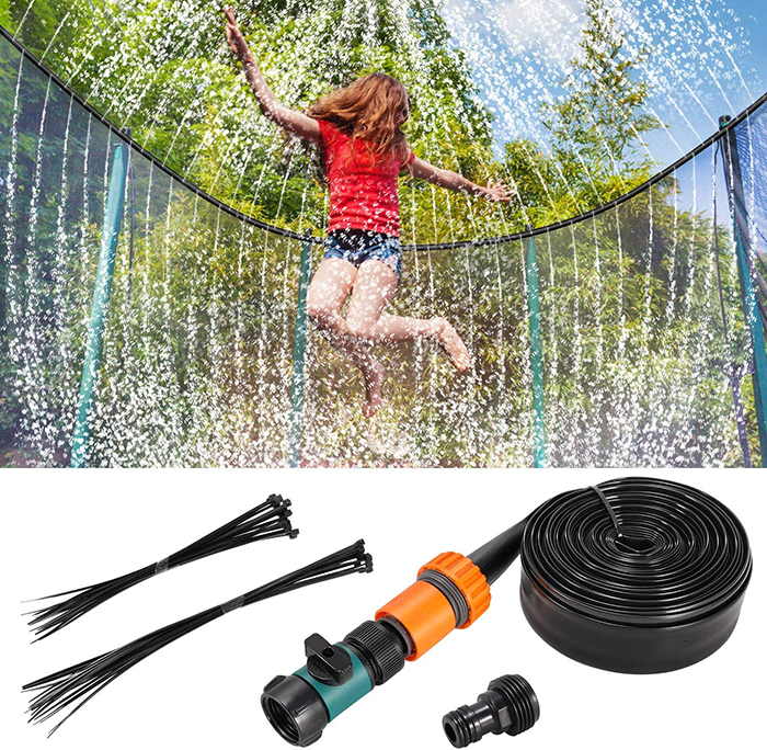 Velocity 6ft Trampoline with Safety Enclosure - Free Basketball & Water Mister - Green - Image 10
