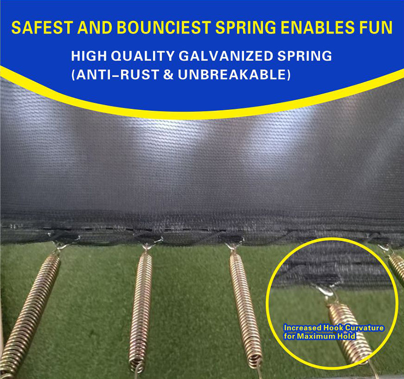 8x12ft Rectangular Powder Coated Trampoline with Safety Enclosure Black - Free Ladder Shoe Tidy Anchor Kit Basketball